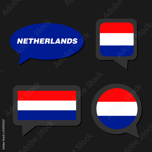 Free Download Set of Netherlands flag in dialogue bubble - GFXLoad