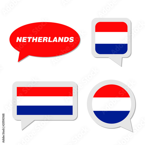 Free Download Set of Netherlands flag in dialogue bubble - GFXLoad
