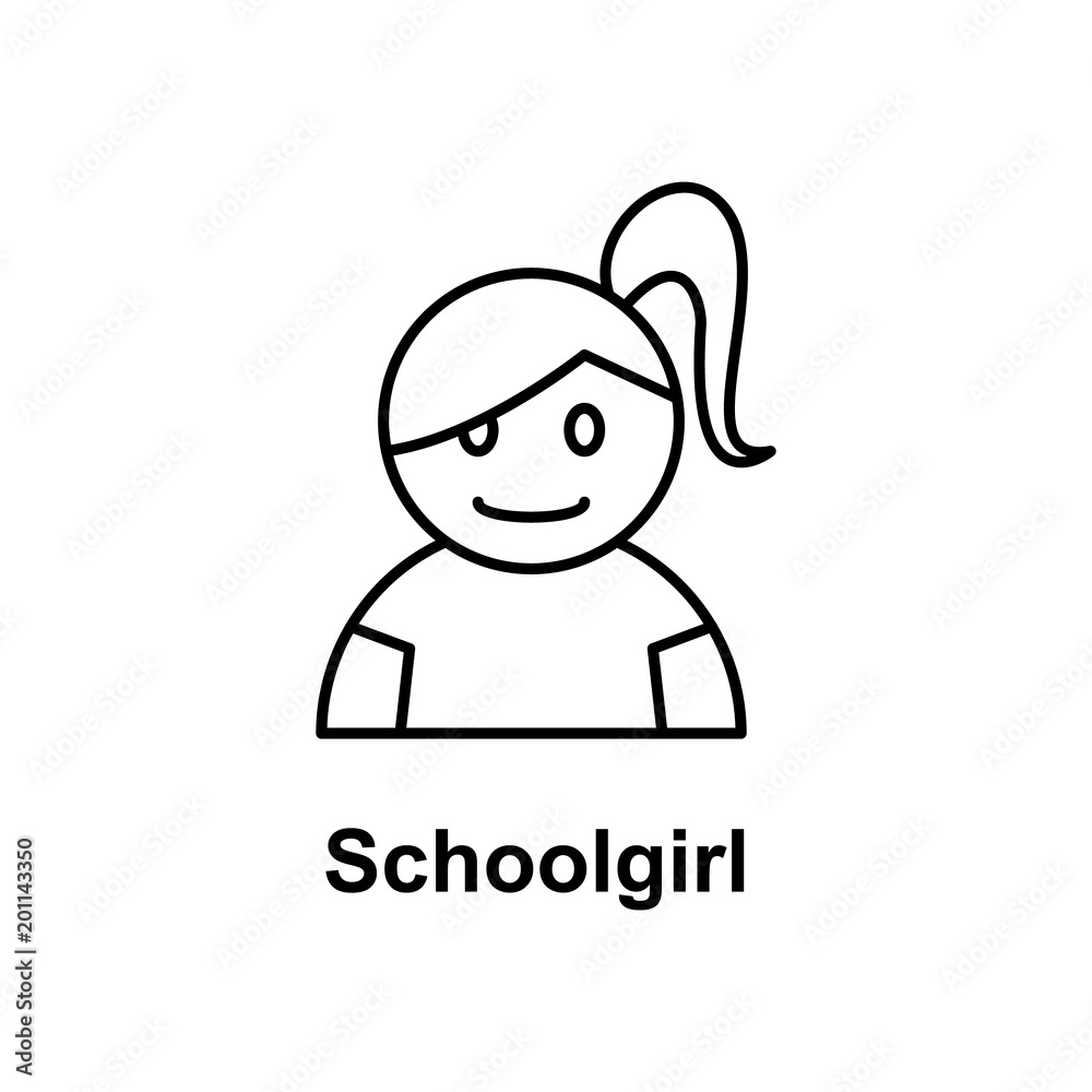 schoolgirl icon. Element of school icon for mobile concept and web apps. Thin line icon for website design and development, app development. Premium icon schoolgirl icon. Element of school icon for mobile concept and web apps. Thin line icon for website design and development, app development. Premium icon