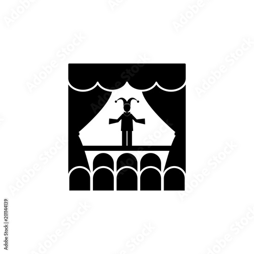 pantomime on stage icon. Element of theater and art illustration. Premium quality graphic design icon. Signs and symbols collection icon for websites, web design, mobile app