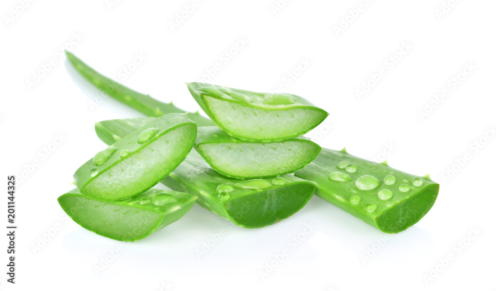 aloe vera fresh leaf. isolated on white background aloe vera fresh leaf. isolated on white background