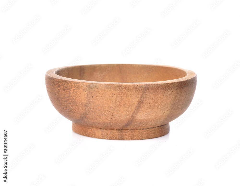 wooden bowl on white background. wooden bowl on white background.