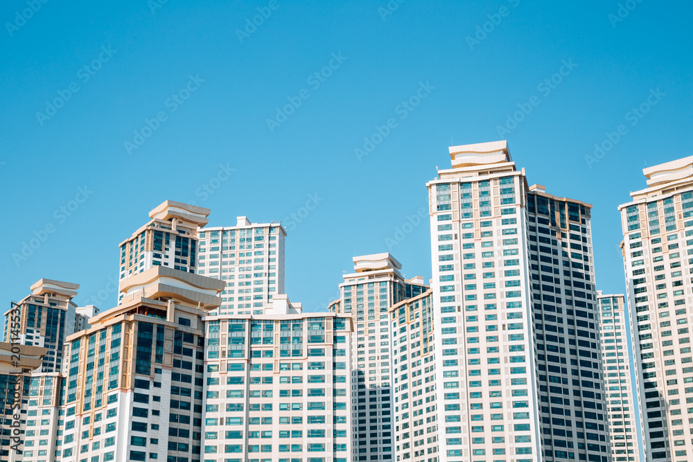 Modern apartment buildings in Busan, Korea