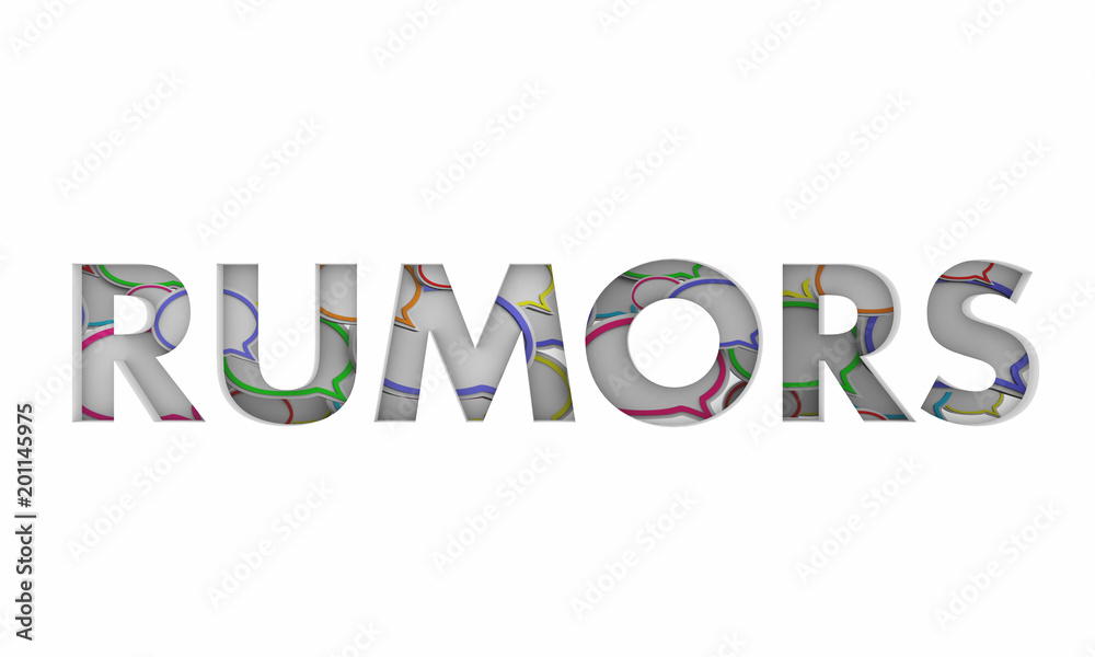 Rumors Speech Clouds Bubbles Gossip Word 3d Illustration Rumors Speech Clouds Bubbles Gossip Word 3d Illustration