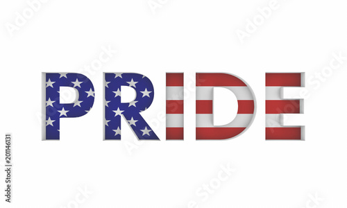 Free Download Pride Word American USA Flag Proud 3d Illustration - GFXLoad