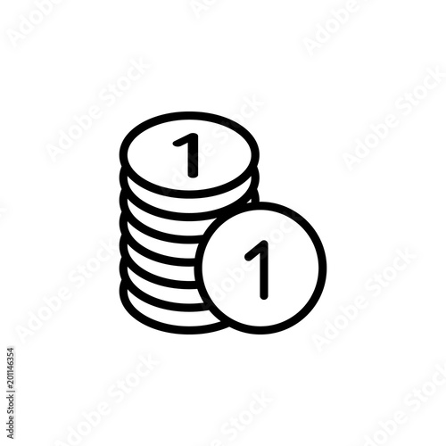 penny in a pile icon. Element of minimalistic icons for mobile concept and web apps. Thin line icon for website design and development, app development