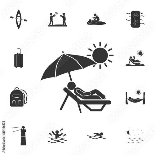 sunbathe icon. Detailed set of Summer illustrations. Premium quality graphic design icon. One of the collection icons for websites, web design, mobile app