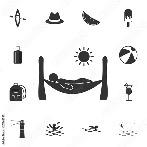 man on a hammock icon. Detailed set of Summer illustrations. Premium quality graphic design icon. One of the collection icons for websites, web design, mobile app