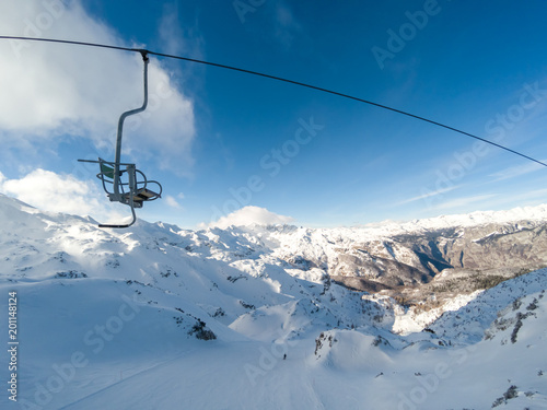 beautiful mountains ski resort in Alps