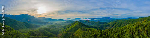 sunrise in Phang Nga valley on Phu Tathan hilltop new viewpoint to see mist © Narong Niemhom