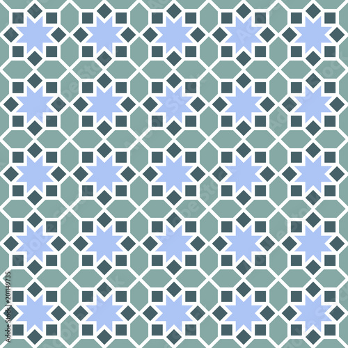 Background with seamless pattern in colorful islamic style