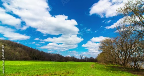 Time Lapse Clouds Over Country Field