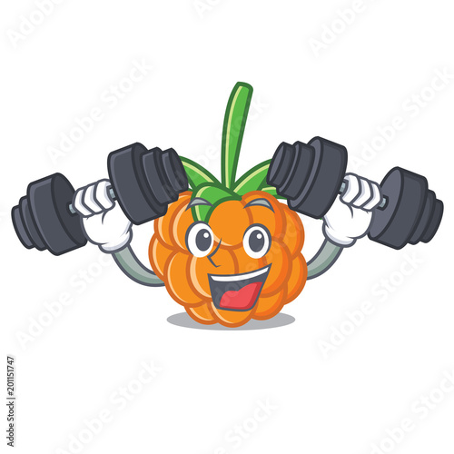 Fitness cloudberry character cartoon style