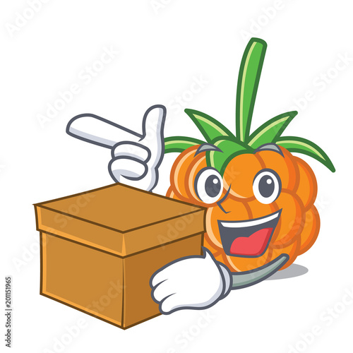 With box cloudberry character cartoon style