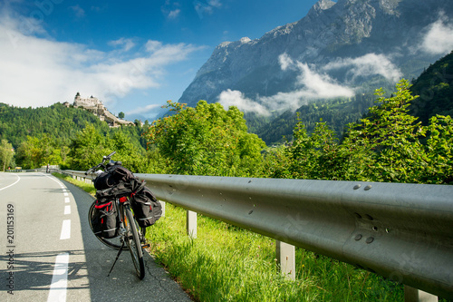 Touring bike near Werfen castle, Austria photo