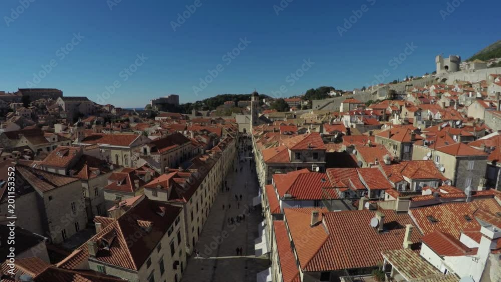 Stradun street seen from above Stradun street seen from above