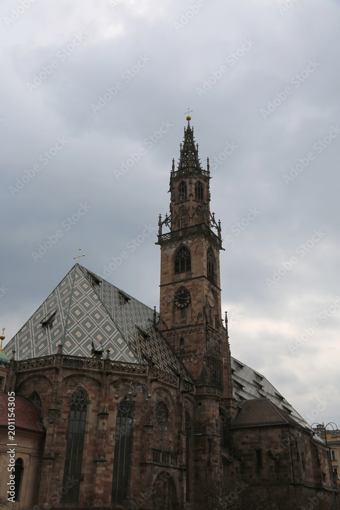 Cathedral in Bolzano city in Northern Italy