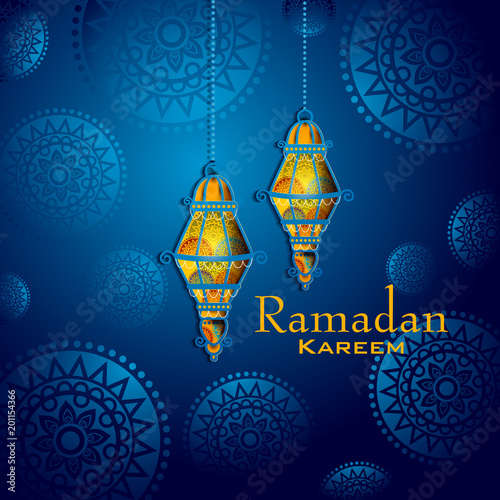 Islamic celebration background with text Ramadan Kareem
