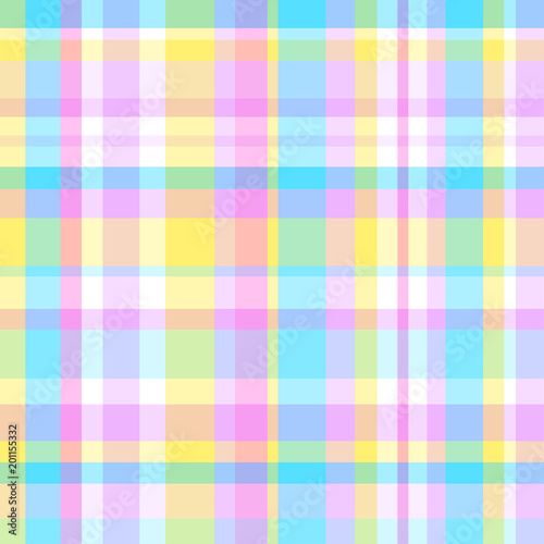 Seamless multicolored pattern. Checkered background. Abstract geometric wallpaper of the surface. Pastel colors. Print for polygraphy, posters, t-shirts and textiles. Doodle for design