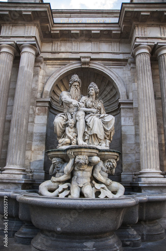 Danubius fountain or Albrecht fountain at the Albertina Museum, Albertinaplatz, Vienna, Austria