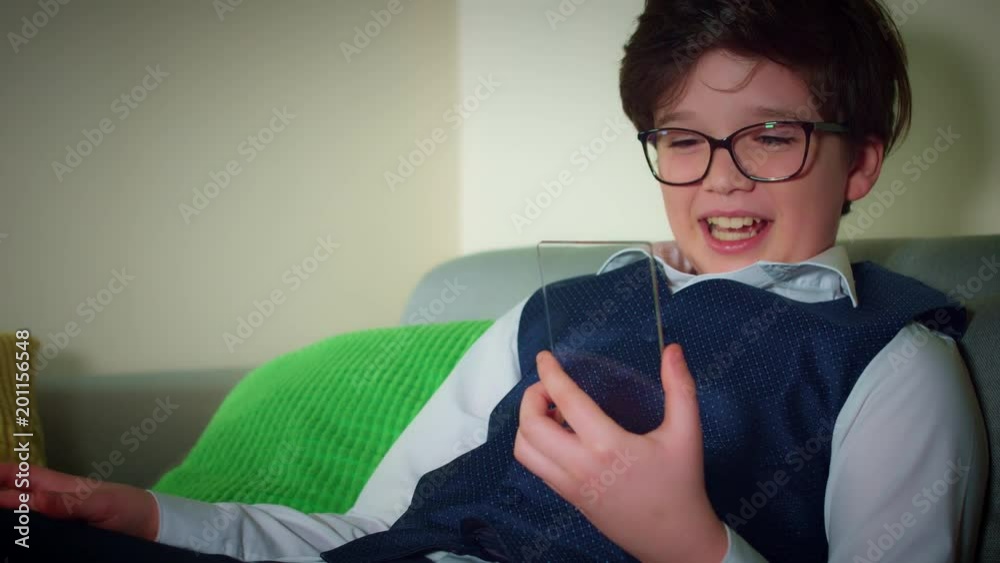 4K Future Transparent Smart Device, Boy Talking on Phone