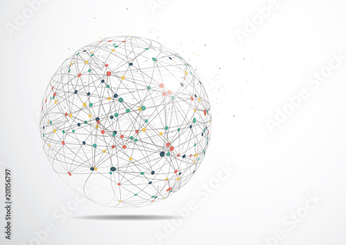 Global network connection. World map point and line composition concept of global business. Vector Illustration
