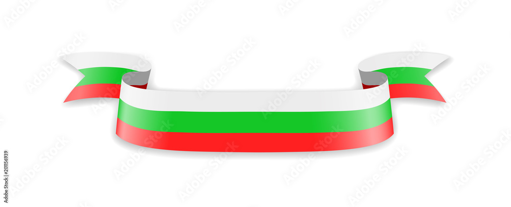 Bulgaria flag in the form of wave ribbon. Bulgaria flag in the form of wave ribbon.