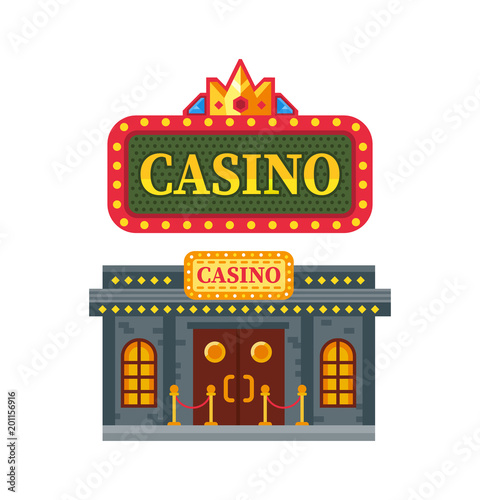 Modern architectural casino building, gambling house for games, Las Vegas.
