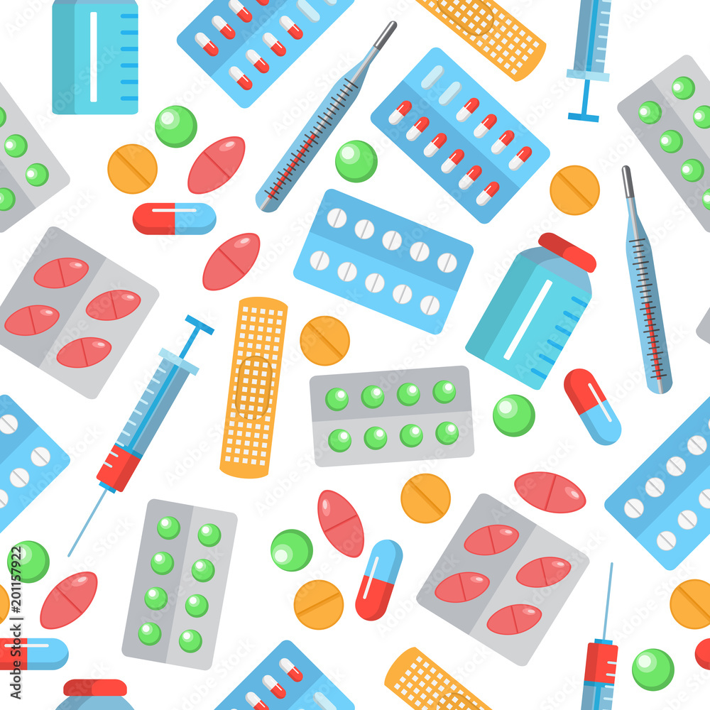 Pharmacy seamless pattern Pharmacy seamless pattern