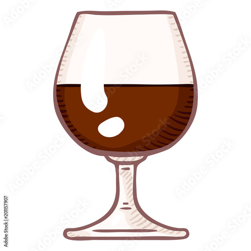 Vector Cartoon Illustration - Glass of Cognac