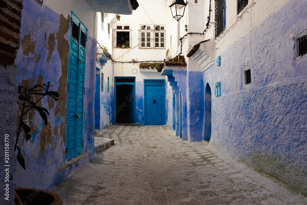 Walking Around Old Medina, Chefchaouen, Blue City of northwest Morocco Walking Around Old Medina, Chefchaouen, Blue City of northwest Morocco