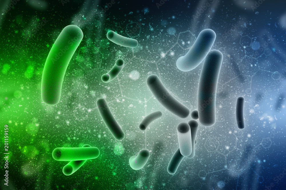 3d illustration close up of microscopic bacteria
3d illustration close up of microscopic bacteria