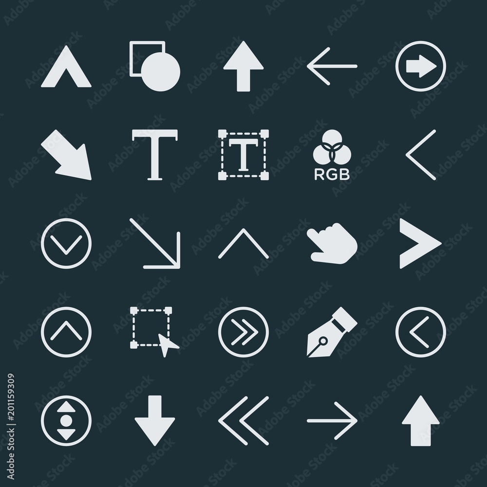 Modern Simple Set of arrows, cursors, design Vector fill Icons. ..Contains such Icons as sign, folder, paragraph, next, business, pen and more on dark background. Fully Editable. Pixel Perfect. Modern Simple Set of arrows, cursors, design Vector fill Icons. ..Contains such Icons as sign, folder, paragraph, next, business, pen and more on dark background. Fully Editable. Pixel Perfect.