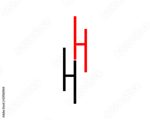 twin h letter logo