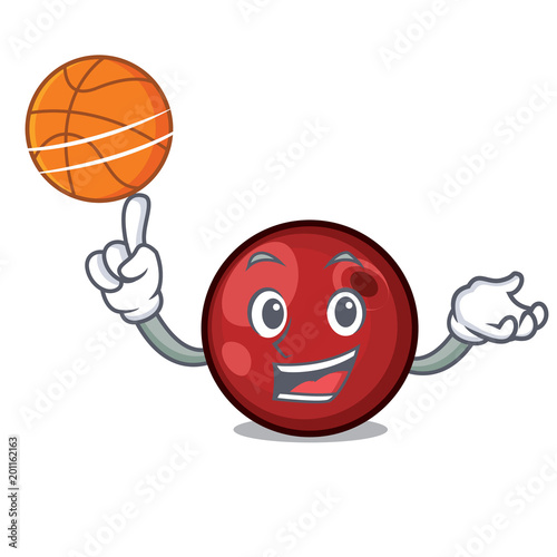 With basketball cranberry character cartoon style