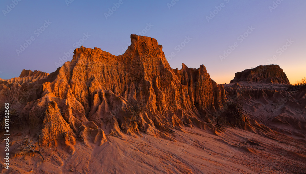 Sculpted landforms in the desert