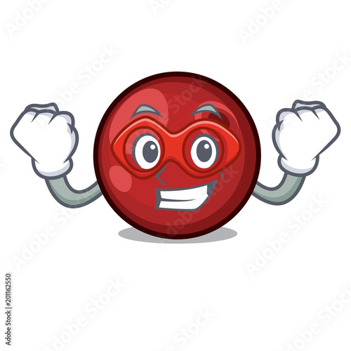 Super hero cranberry character cartoon style