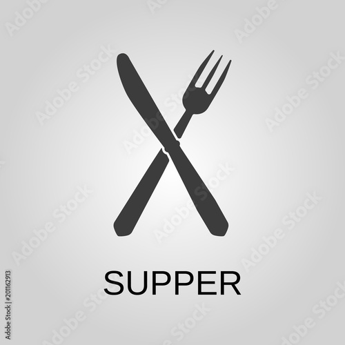 Dinner icon. Dinner symbol. Flat design. Stock - Vector illustration