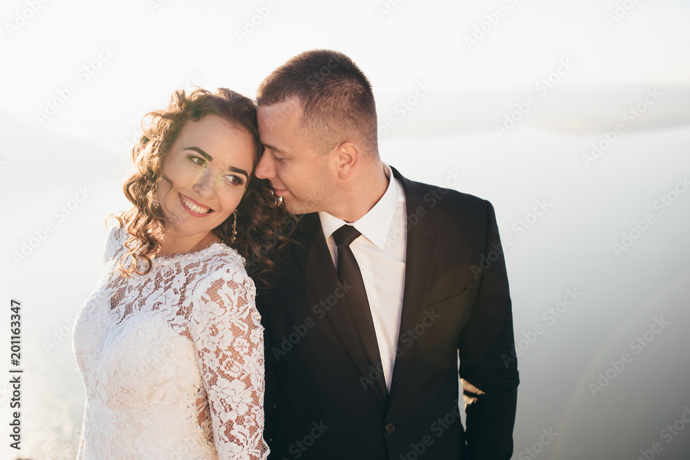 Beautiful young couple on their wedding day Beautiful young couple on their wedding day