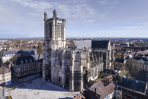 Troyes, Aerial view of Saint-Pierre-et-Saint-Paul Cathedral, photo