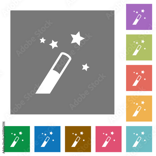 Application wizard square flat icons