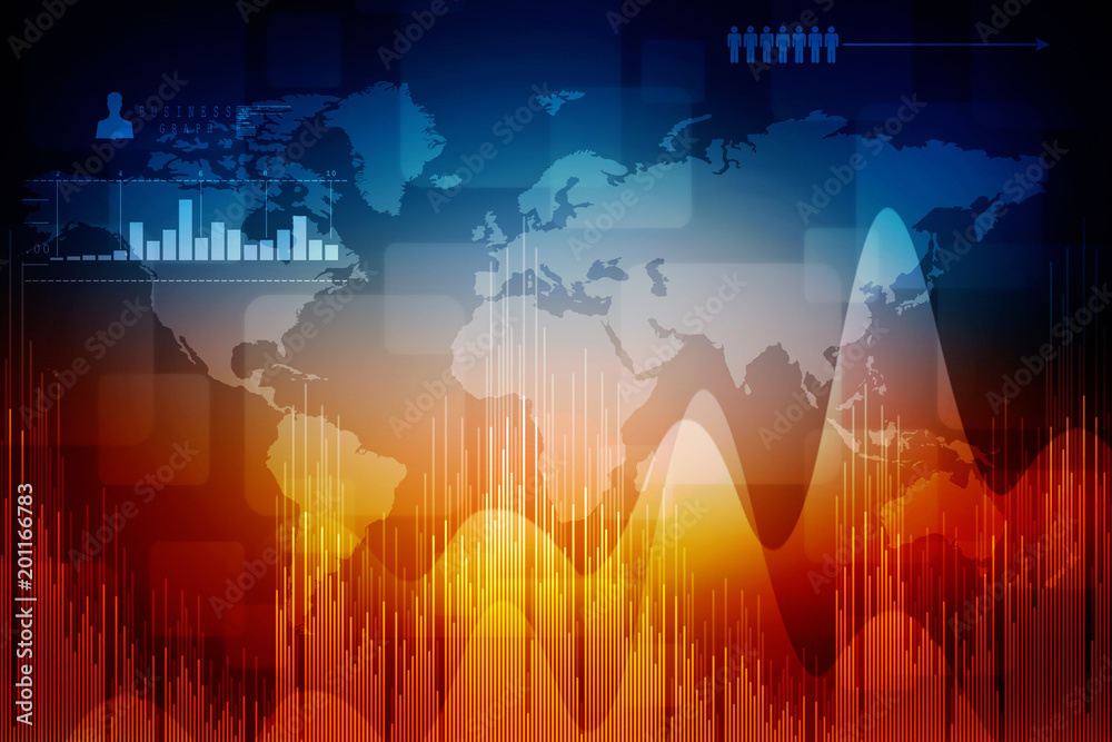 Obraz premium 2d rendering Stock market online business concept. business Graph 
