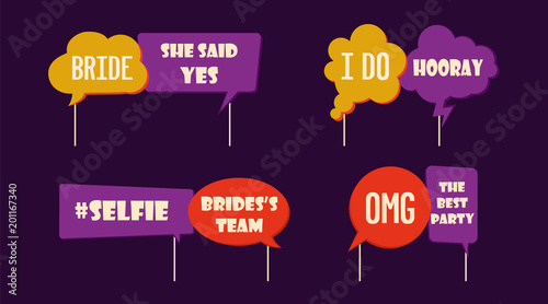 Photo booth props vector for hen party