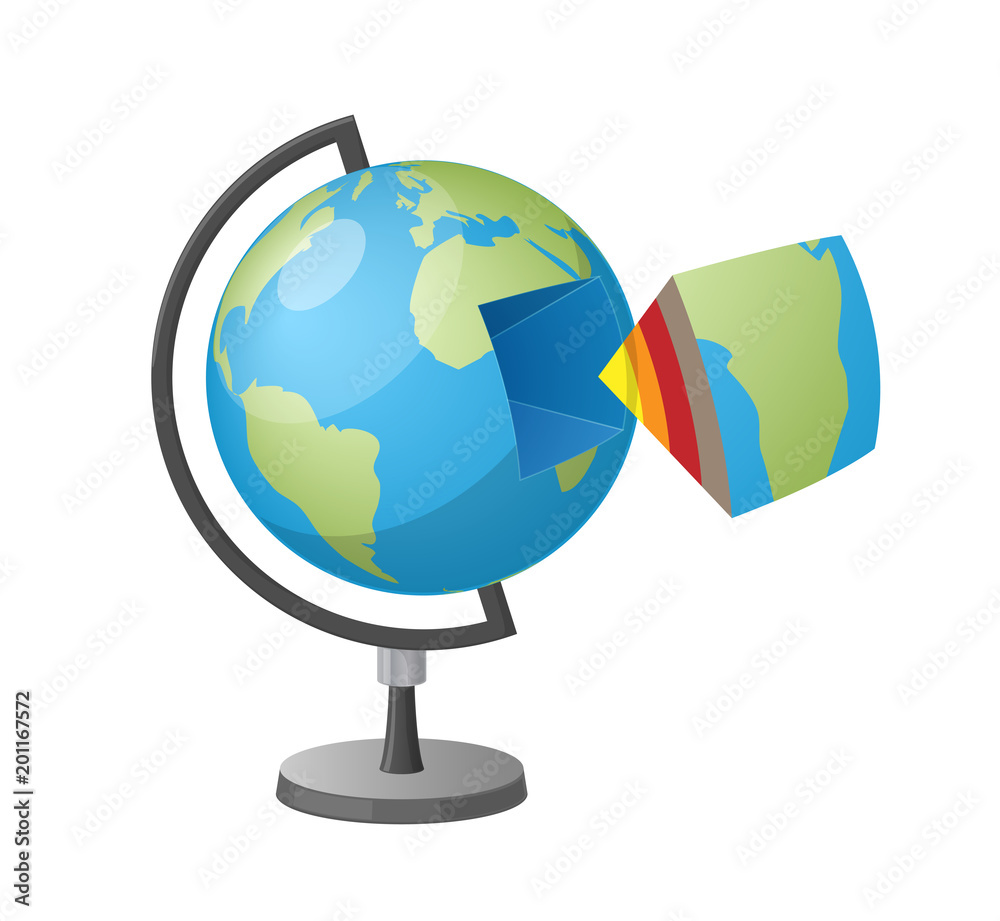 Earth Cutaway Isolated Cartoon Style Illustration Earth Cutaway Isolated Cartoon Style Illustration