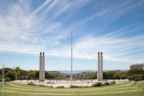 View on Lisbon from Miradouro Park Eduardo VII, Portugal photo