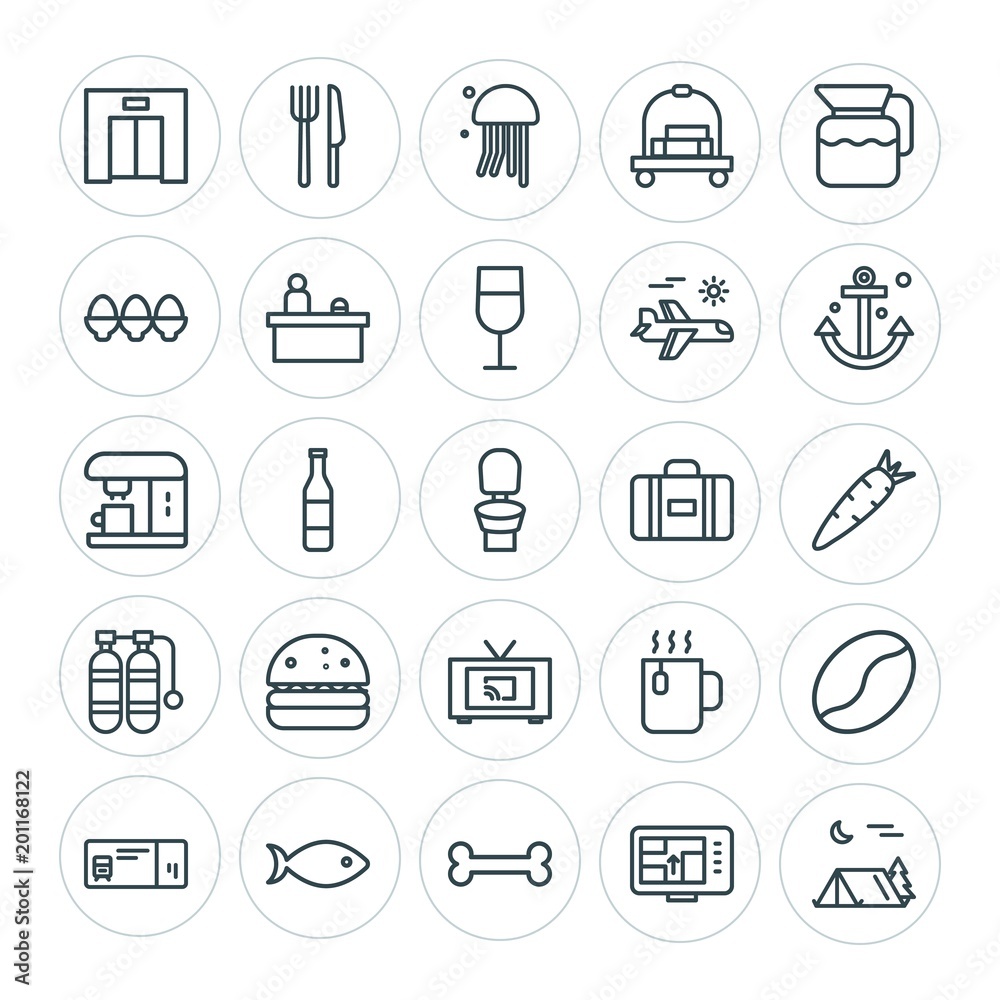 Modern Simple Set of food, hotel, drinks, travel Vector outline Icons. ..Contains such Icons as animal, container, water, travel, bone and more on white background. Fully Editable. Pixel Perfect Modern Simple Set of food, hotel, drinks, travel Vector outline Icons. ..Contains such Icons as animal, container, water, travel, bone and more on white background. Fully Editable. Pixel Perfect