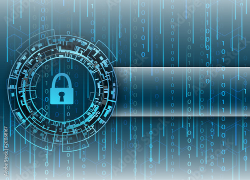 Technology background with a padlock.
