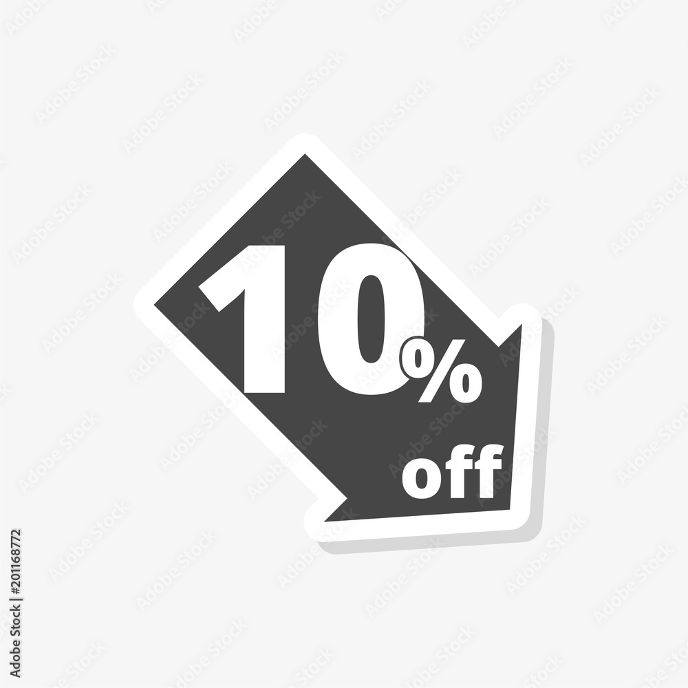 Coupon design, sale sticker 10%, simple vector icon Coupon design, sale sticker 10%, simple vector icon