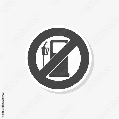 No Gas Sign, No fuel warning sign sticker, simple vector icon