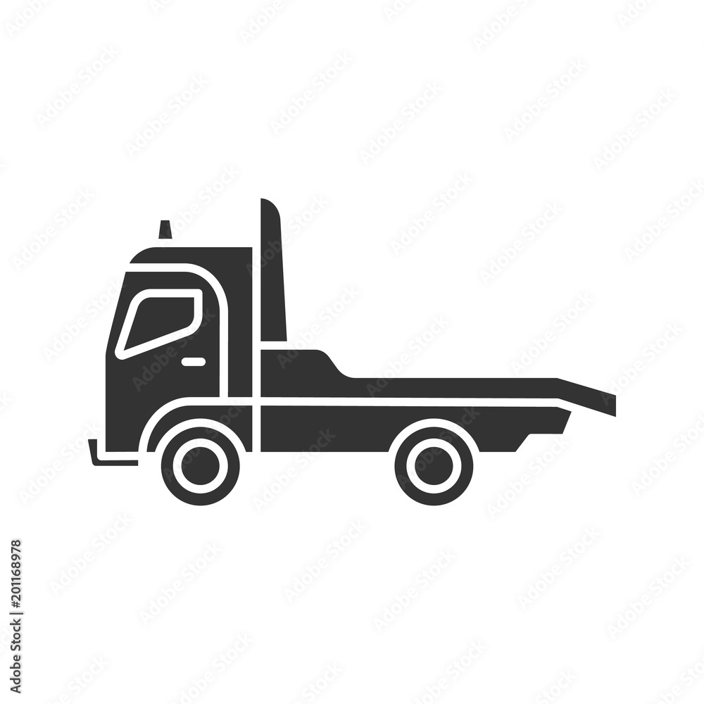 Tow truck glyph icon